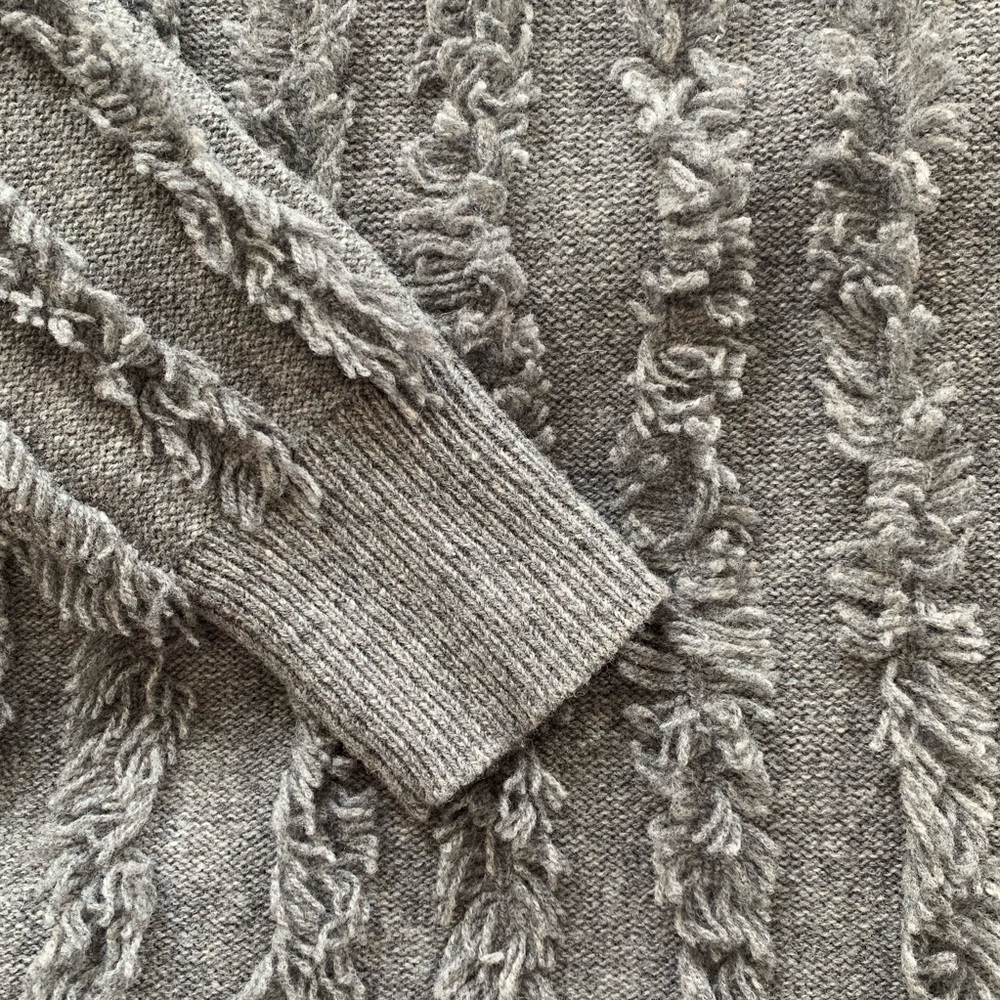 Madewell Fringe Sweater Grey NWOT - Picture 6 of 7